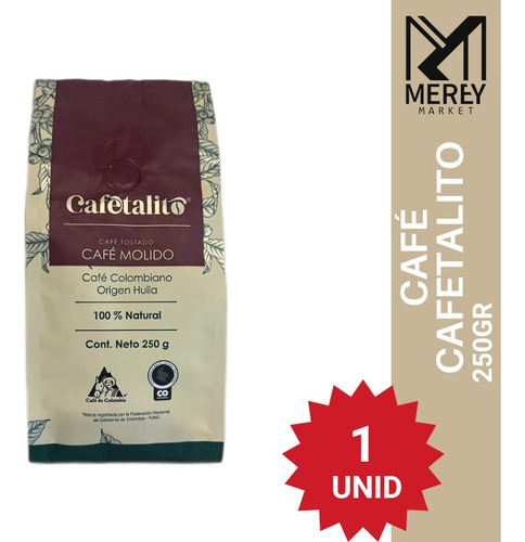Café Molido Cafetalito 250gr Origen Colombiano. Mereymarket