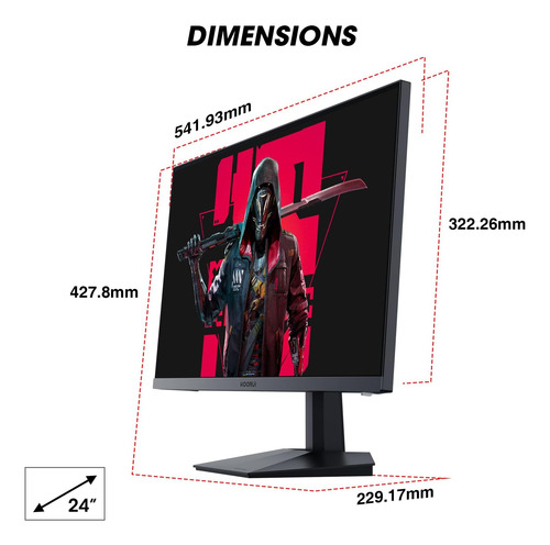 Monitor Gamer Koorui, Ips, 1080p, 165 Hz, 24, 1 Ms