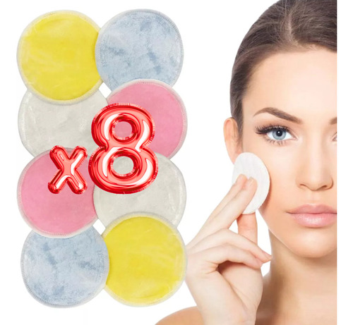 Almohadillas Desmaquillantes Reutilizables Microfibra 8pz F