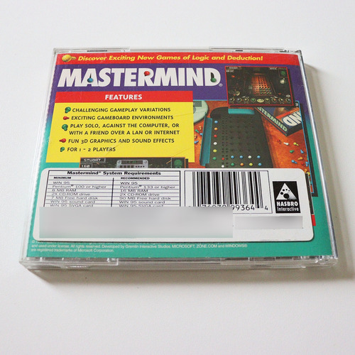 Cd-rom Jogo Mastermind (hasbro Interactive, 1998) Pc Retrô (Usado)
