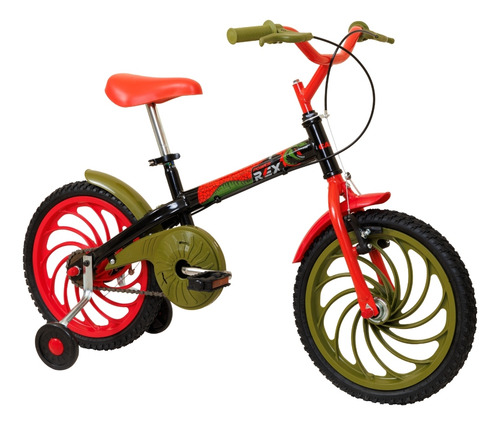 Bicicleta Infantil Caloi Power Rex Aro 16 Preto E Vermelho