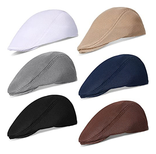 Gorro Para Hombre  Geyoga 6 Piezas Gorra Plana De Malla Para