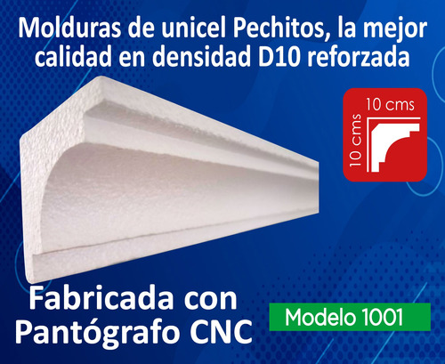 4 Metros De Molduras De Unicel Pechitos Molde/colar/exterior Mod01