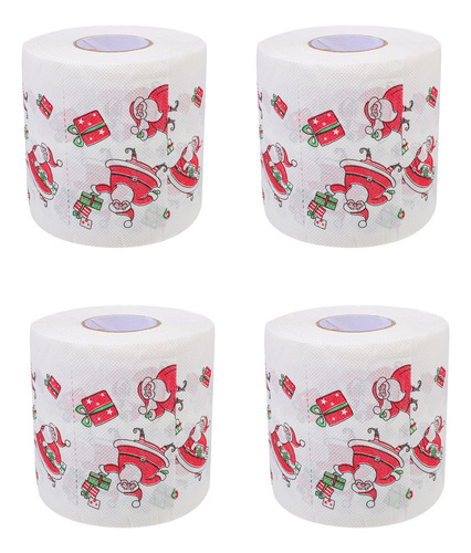 Rollo Higiénico Navideño De Papel De Baño Para Decorar, 4 Ro