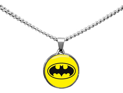 Collar Batman Dije De Zamak Y Cadena De Acero Quirúrgico