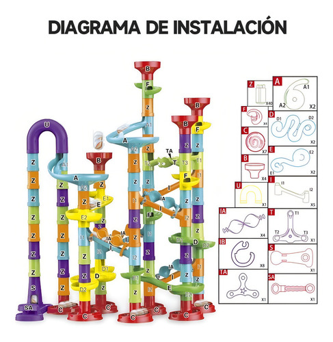 Juguete De Canicas Construccion De Laberinto Carreras Niños Color Multicolor