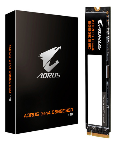 Ssd Gigabyte Aorus Gen4 5000e 1tb Nvme M.2 2280 Ag450e1024-g Cor Preto