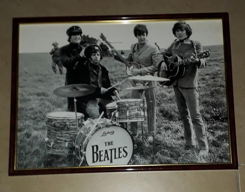 Cuadro Con Foto B/n De The Beatles