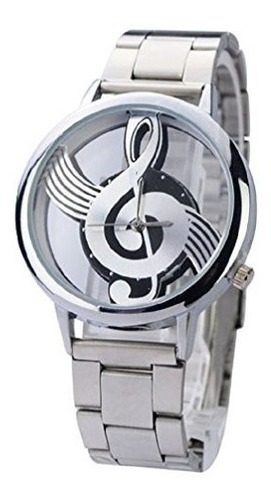 Reloj Para Mujer Con Diseño De Nota Musical En Tablero Y