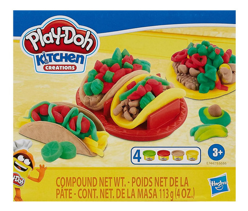 Juego De Comida Play-doh Taco Time Para Niños 3+ Con 4