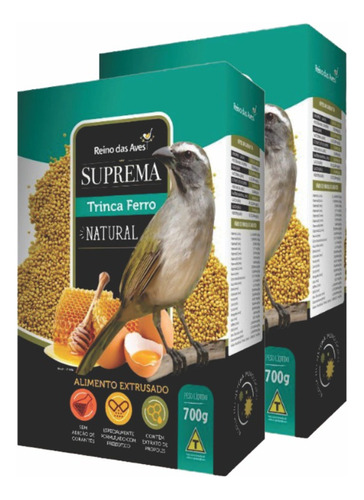 Kit 2un Suprema Trinca Ferro Natural 700g Reino Das Aves