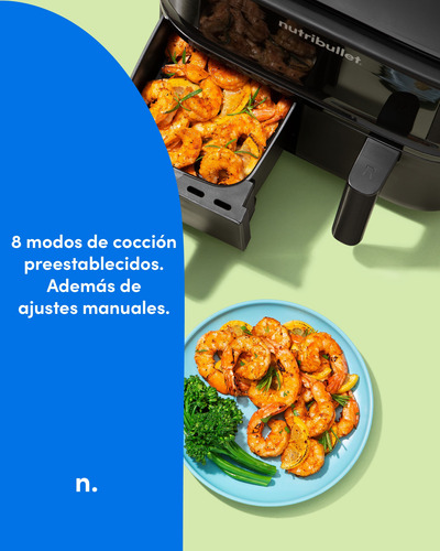 Freidora De Aire Air Fryer Nutribullet Twin Drawer 8 Litros