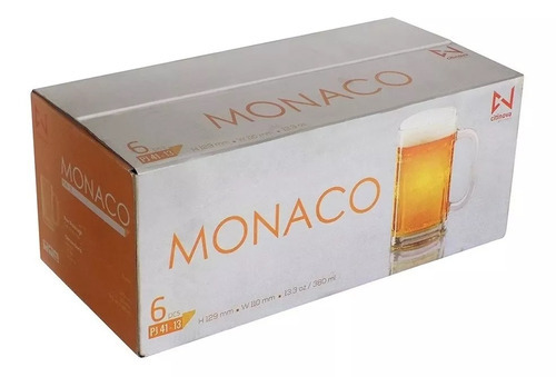 Jarra De Cerveza Monaco 380ml Transparente