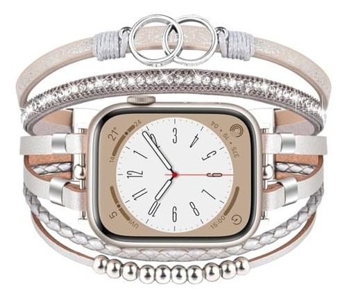 Pulsera De Cuero Bohemia Compatible Con Apple Watch Band De