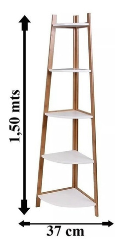 Imagen 4 de 4 de Estanteria Alacena Esquinero Bamboo Con Blanco Hts