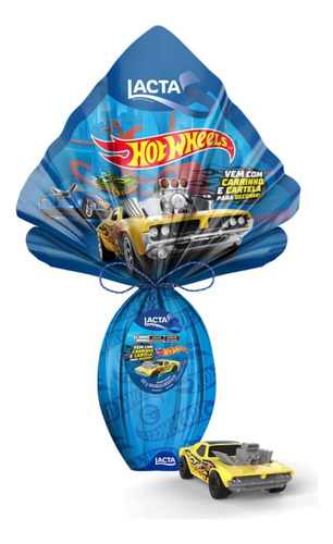 Ovo De Páscoa Lacta Hotwheels Chocolate Ao Leite 166g