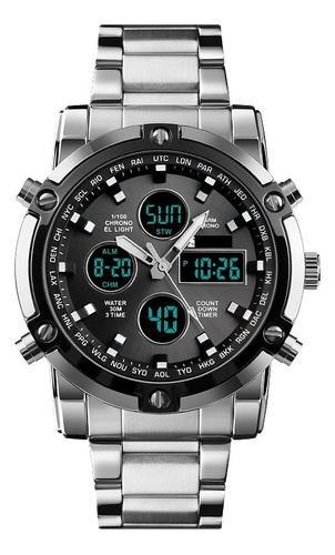 Reloj De Mano Multifunción Acero Inoxidable Waterproof Hombr