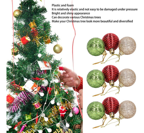 Srliya 30pcs Bolas De Árbol De Navidad Adornos Rojo Verde Do