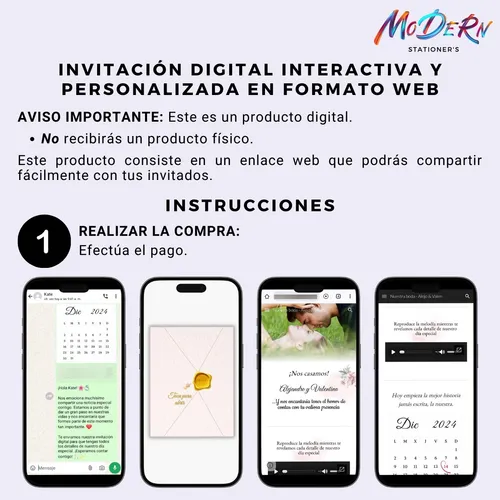 Invitación Digital Interactiva De Boda - Formato Web