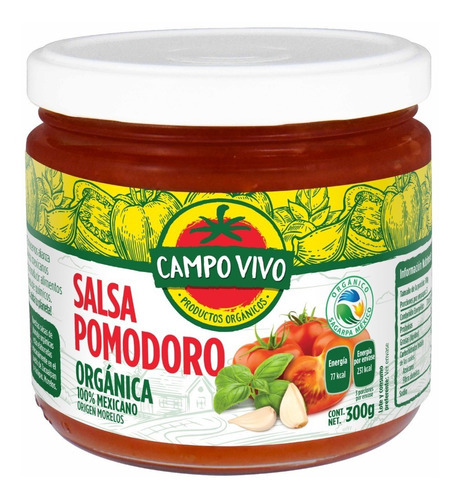 Salsa Pomodoro Orgánica Campo Vivo 300g