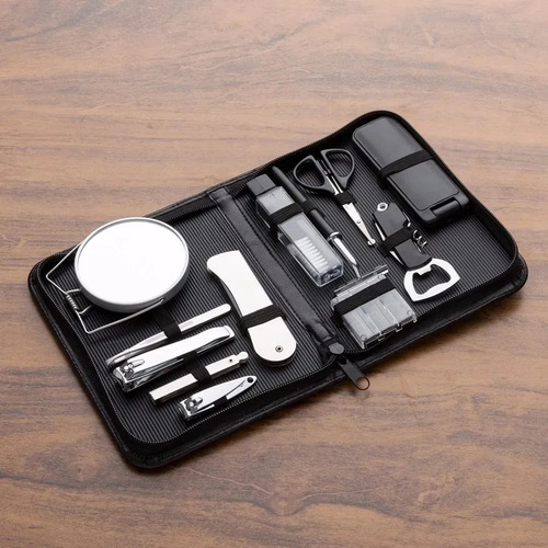 Cortador de unhas ponta curva Conecta Brindes Criativo 12 Peças preto