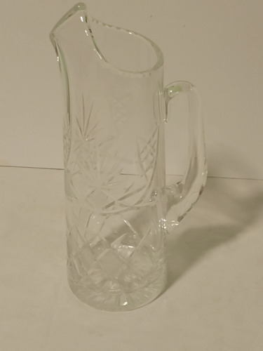 Jarra De Cristal Alta Tallada Punta Diamante (Usado)