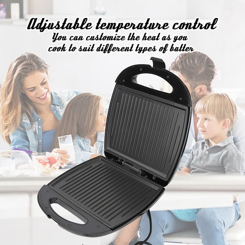 Plato Antiadherente Para Hacer Sándwiches De 1000 W Con Tapa