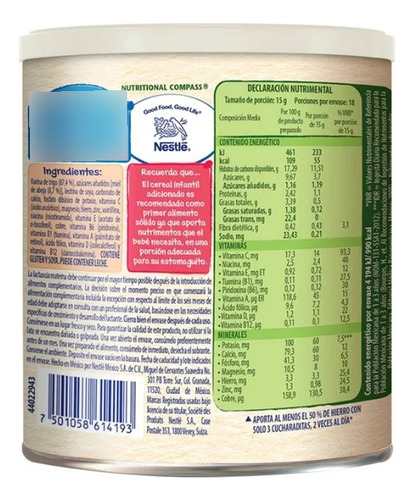 Cereal Infantil Nestum Etapa 4 Trigo Con Miel Lata 270g