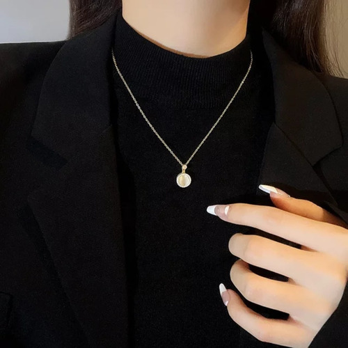 Collar Giratorio Mujer Ojo De Tigre Cristales Dorado Trendy