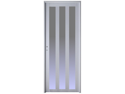 Puerta Aluminio 90x200 M505 3 Vidrios Vertical Abershop