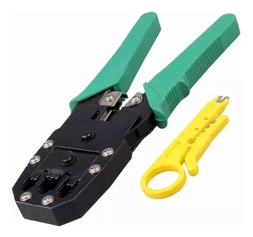 Pinza Crimpeadora Rj45 Rj11 Rj12 Metálica + Pela Cable