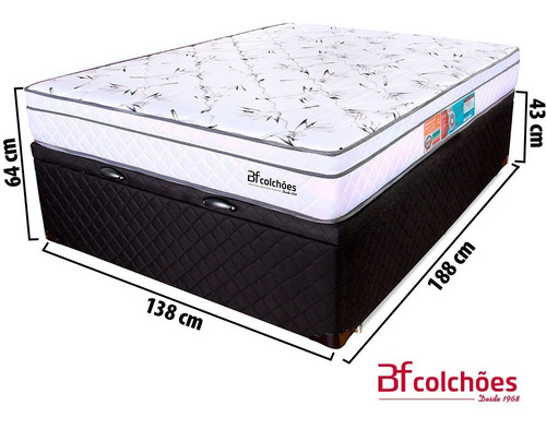 Cama Box Colchão Casal Molas Ensacadas Com Pillow + Box Baú