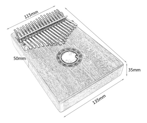 Imagen 9 de 9 de Kalimba De 17 Teclas, Instrumento Musical De Madera P/dedos