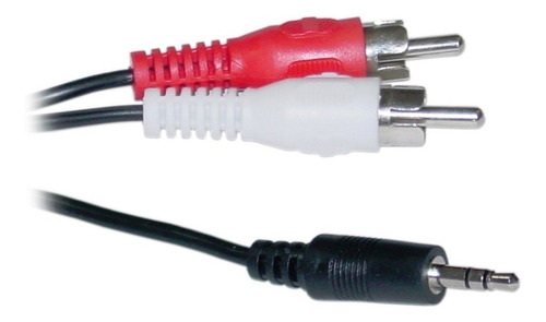 Imagen 3 de 3 de Cable De Audio Auxiliar Plug 3.5 A 2 Rca Macho 3 Metros Mp3