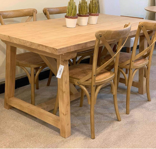 Imagen 5 de 5 de Mesa De Comedor Madera Maciza, Barbacoa,rustica