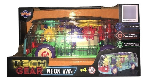 Veiculo Neon Van Transparente Tech Gear Som E Luz 46837