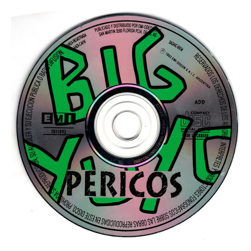 Fo Los Pericos Solo Cd Big Yuyo 1992 Argentina Ricewithduck