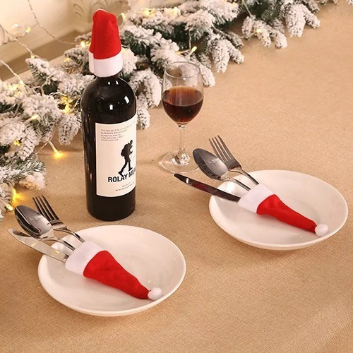 Imagen 3 de 6 de Porta Cubiertos , Funda Adorno Navidad Navideños / Pack 6
