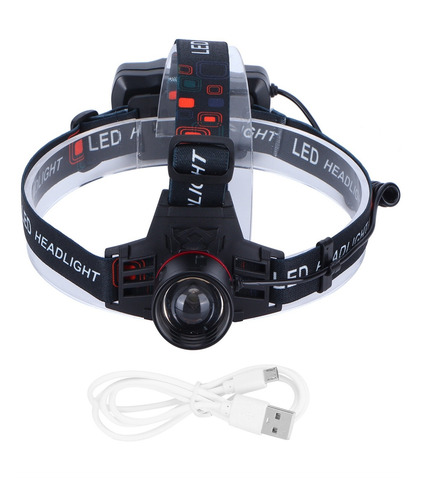 Linterna Frontal Led, Luz Verde, Impermeable, Carga Usb