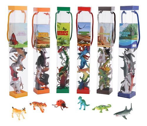 Figuras De Animales, 74 Piezas Realistas De Mini Dinosaurio.