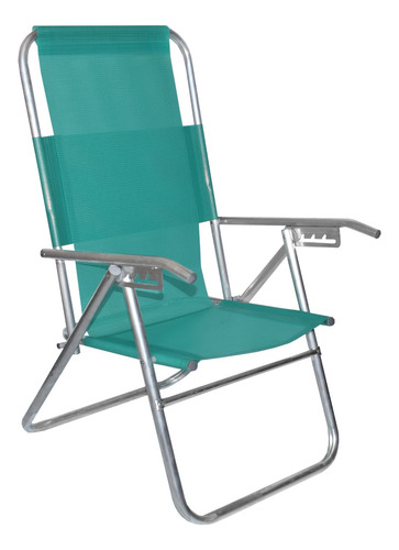 Reposera Aluminio Alta 5 Posiciones Sillón Reforzada Playa