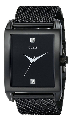 Reloj Guess W0298g1 Black Mesh Diamond, Color Negro, Color de la correa Negro Color del bisel Negro Color del fondo Negro