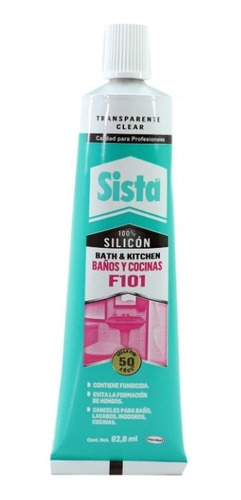 Imagen 1 de 6 de Silicón Transparente Sista F101 1770921 83ml 15201390