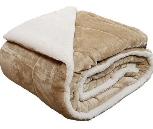 Acolchado Flannel Corderito La Bastilla Luxury King Beige