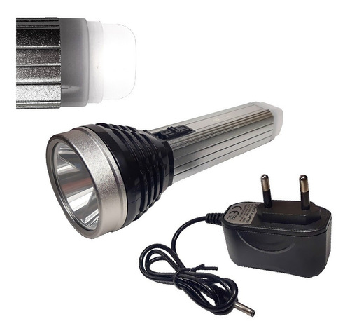 Lanterna Recarregável Dp-9151 Com Sinalizador 1 Led 3 Watts Cor da lanterna Prateado Cor da luz Branco