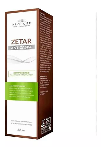 Profuse Zetar Shampoo Anticaspa 200ml | Frete grátis