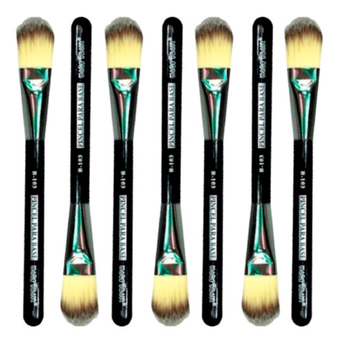 Imagem 2 de 10 de Pincel Profissional Para Base Linha Black B103 Macrilan