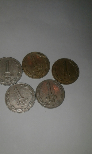 Monedas Chilenas 1 Peso Años 75, 76, 77, 78,79