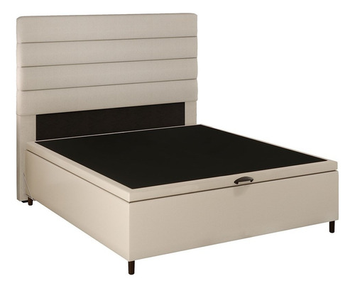 Cabeceira Com Base Cama Box Baú Casal 138x188cm Hit Id5 Cora Cor Bege