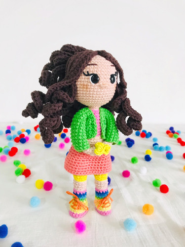 Floricienta Amigurumi Muñeca Tejida A Crochet Muñequita Flor